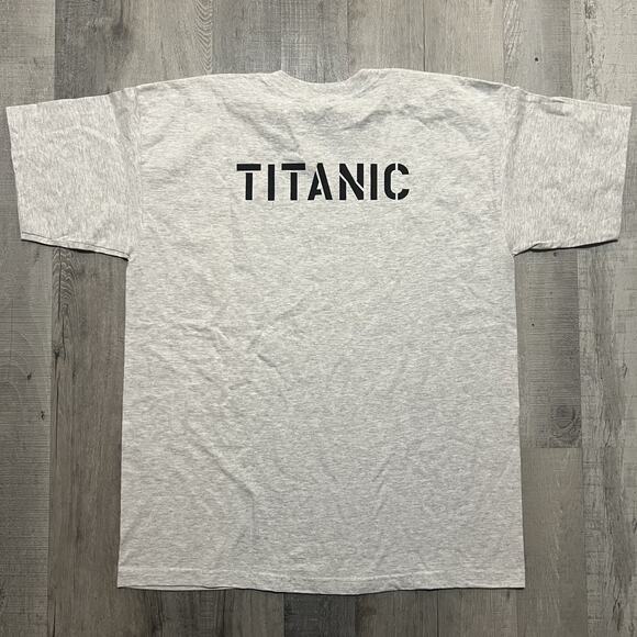 Vintage Titanic CREW T Shirt Grey 90s Single Stitch Movie Promo New With Tags XL - Picture 2 of 5